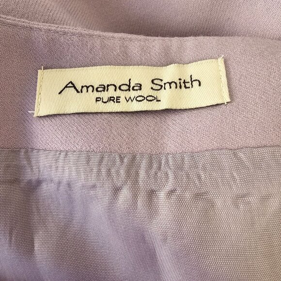 Vintage Amanda Smith Lavender Wool Pencil Skirt Sz 10 Side Kick-pleat 70s NWT - Picture 3 of 9